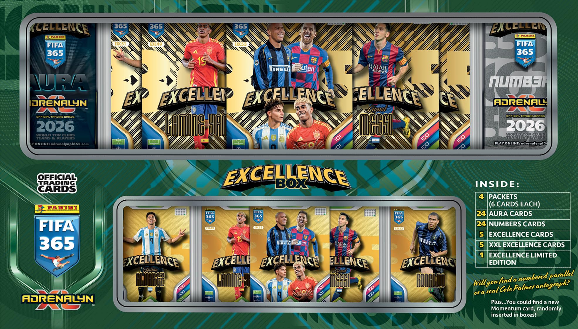 Panini FIFA 365 2026 Juego de Cartas Coleccionables Caja de Excelencia