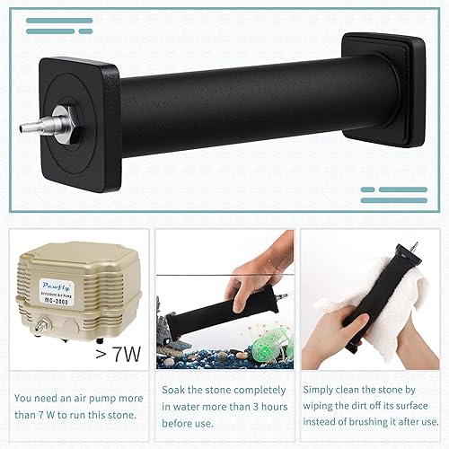 Miniatura 5 de Pawfly Cilindro de piedra de aire para acuario de 8 pulgadas para bomba más grande, difusor de burbujas para sistema de circulación de jardín de