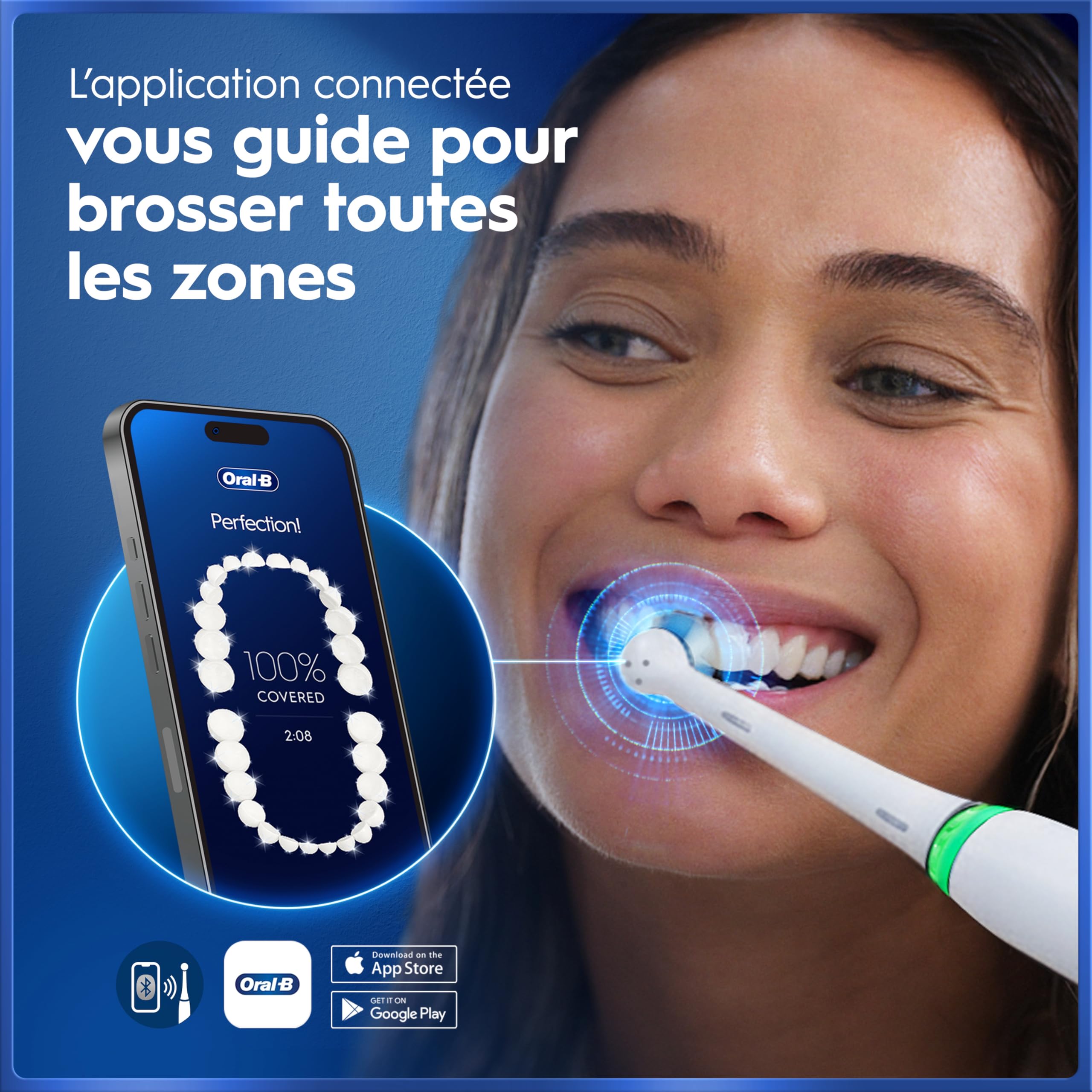 Oral-B Brosse à Dents Electrique iO 5 avec Brossette de Rechange, Blanche – 5 Modes de Brossage dont Douceur et Blancheur, Capteur de Pression sur les Gencives et d’Usure, Batterie Rechargeable, Etui
