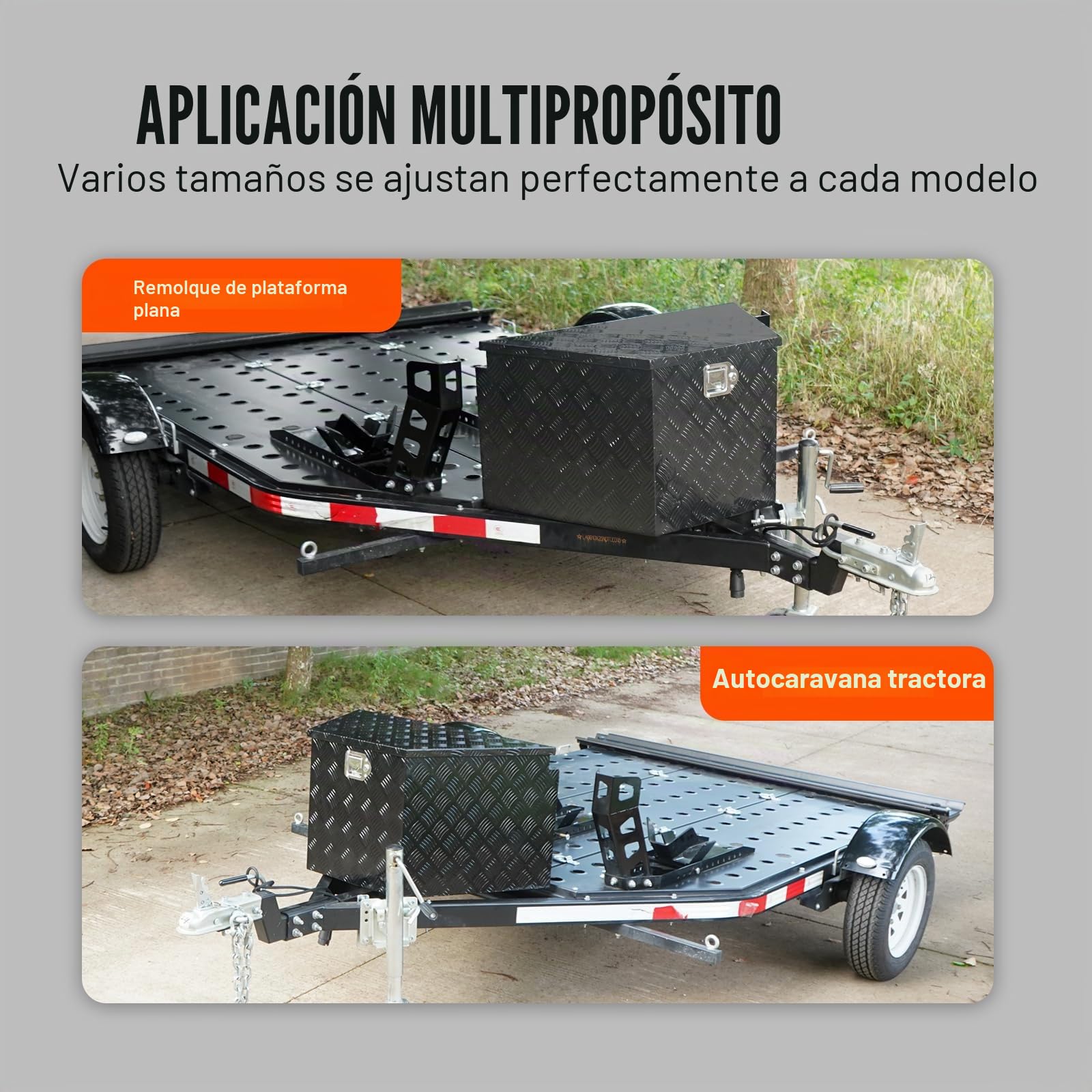 VEVOR Caja de Herramientas para Remolque Caja de Herramientas 990 x 305 x 419 mm para Remolque de Acero al Carbono Resistente con Cerradura y Llaves Resistente a la Intemperie para Mudanzas