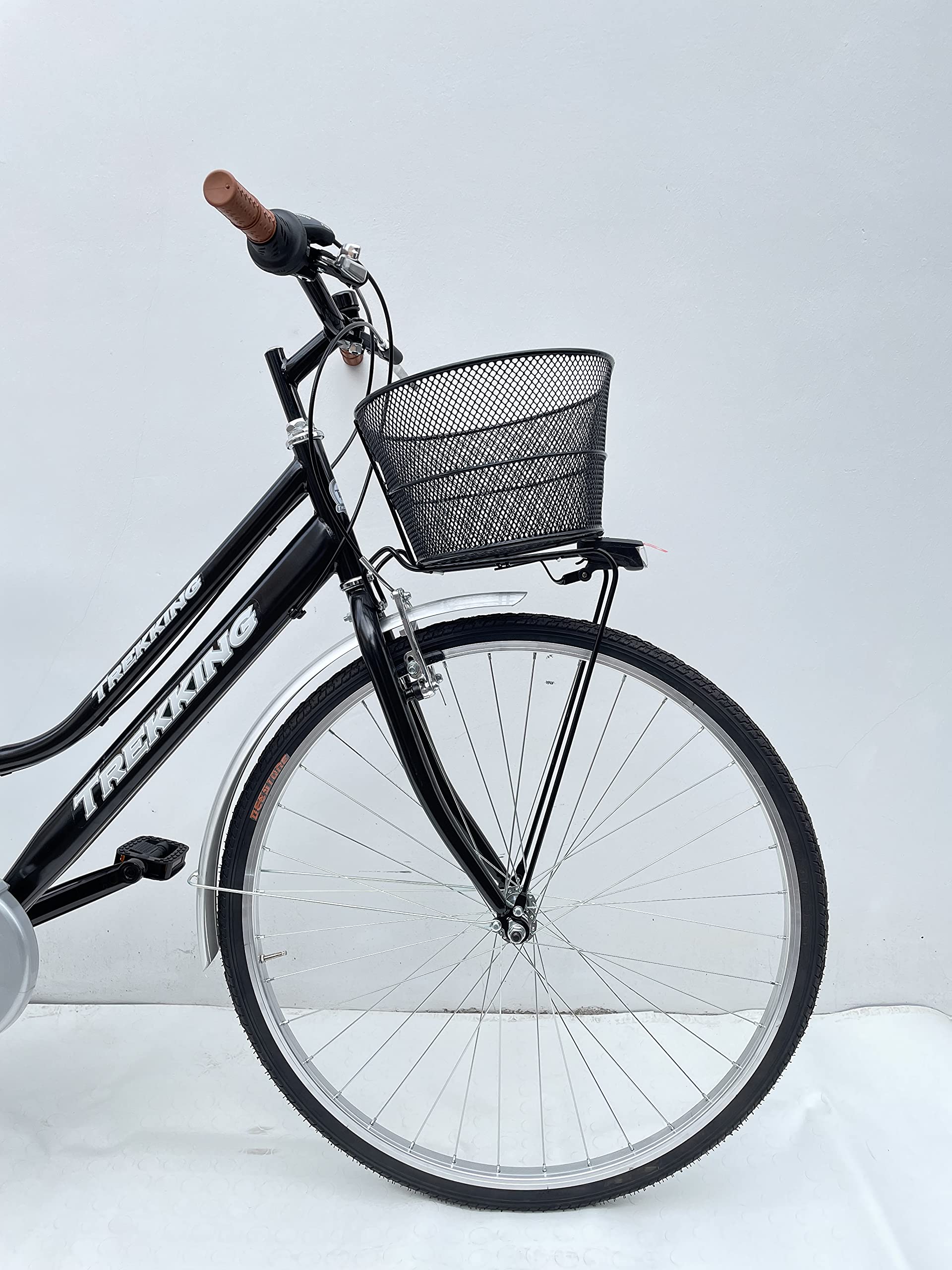 MADICKS Bicicletta Donna da Passeggio Olanda Misura 28 Bici da città Vintage retrò con Cestino anteriore e posteriore Nero Con Cambio