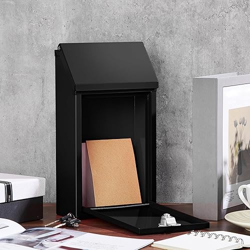 Miniatura 4 de Caja de donación de metal para colección, caja de sugerencias segura con ranura y cerradura, impermeable, para montaje en pared, contenedor de