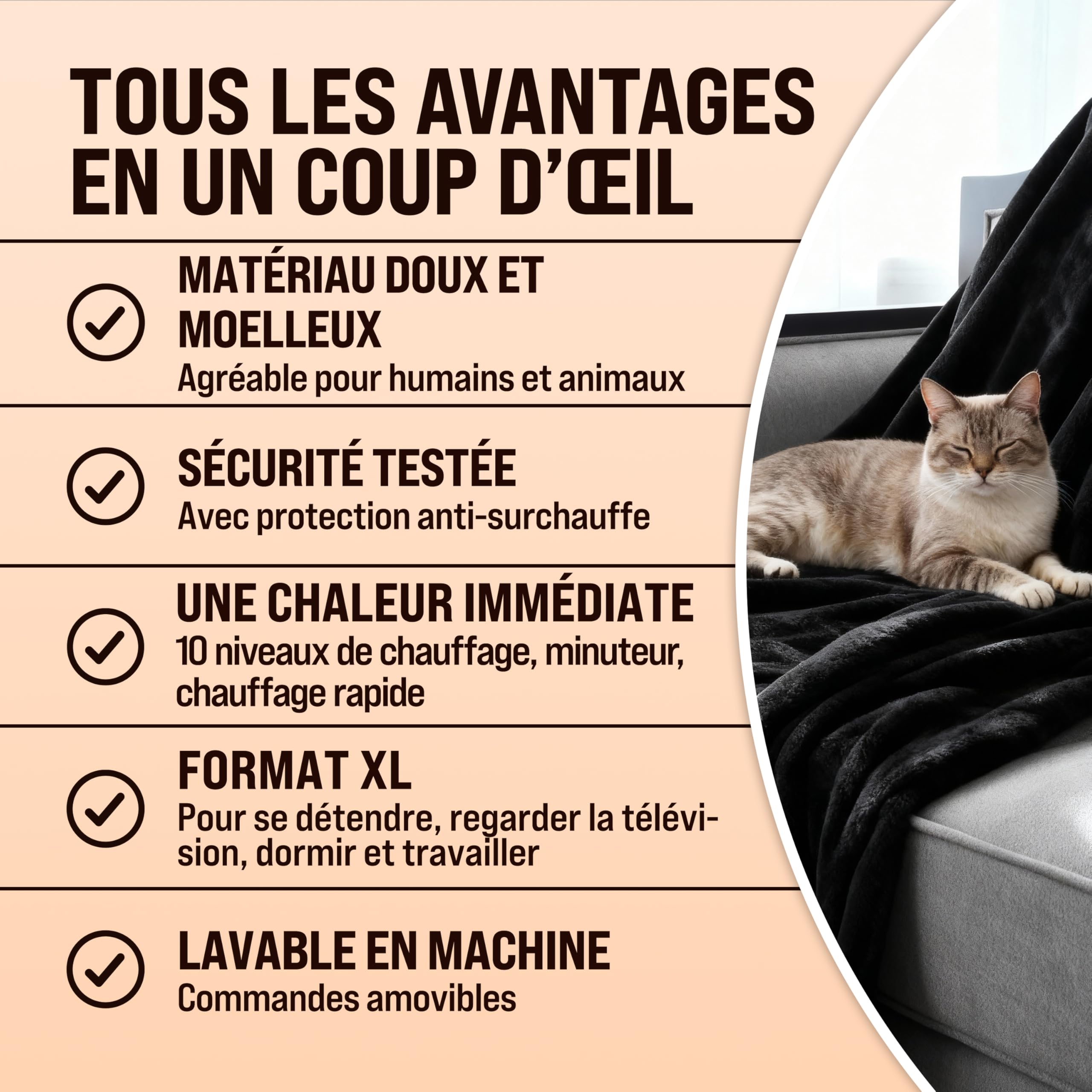 Monzana® Couverture chauffante 180x130cm 2 Places 10 Niveaux de Chauffage minuteur arrêt Automatique surmatelas Chauffant électrique Anthracite