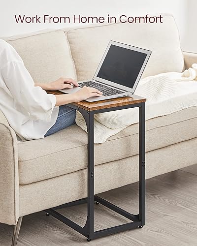 Miniatura 6 de VASAGLE Juego de 2 mesas auxiliares en forma de C, mesa auxiliar pequeña para sofá, mesa de sofá con marco de metal para sala de estar, dormitorio,