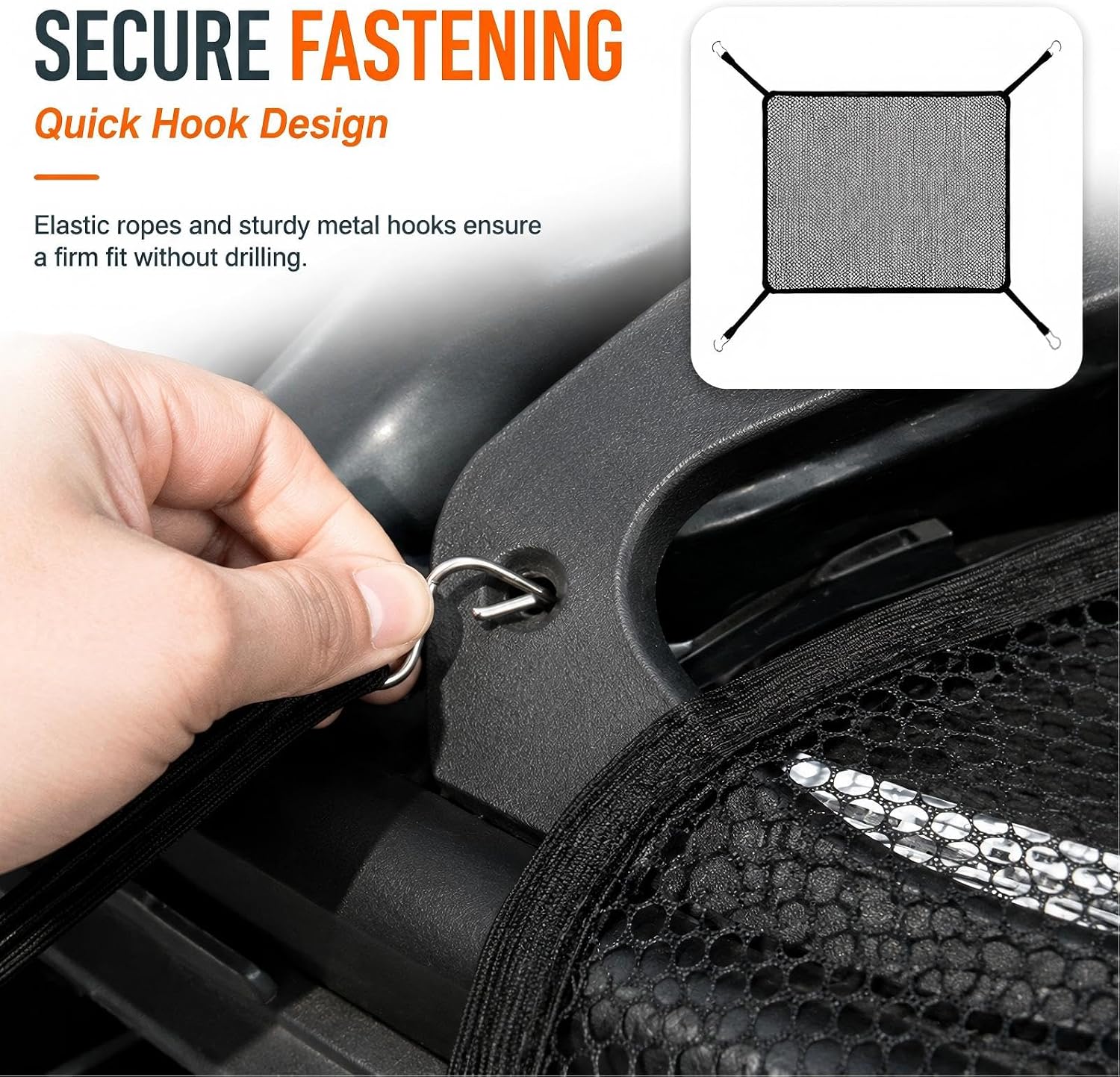 2 PCS Car Grille Protection Nets, 29.5" x 43.3" Multifunctional High-Density Car Tank Front Radiator Guard Mesh, Anti-Clogging Radiator Tank Cover with Hook, Universal for Most Cars