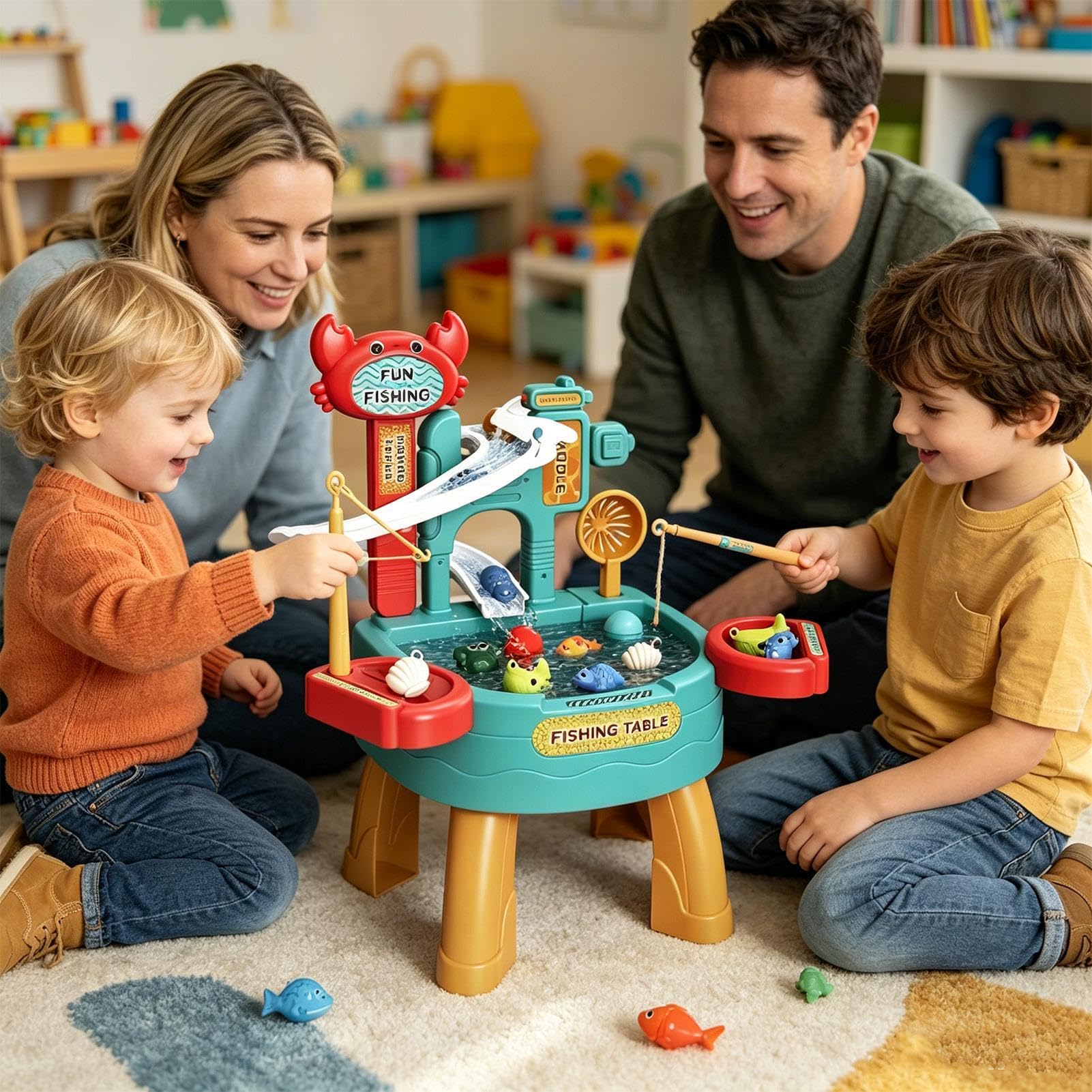 Mesa De Agua Para Niños Juguete Al Aire Libre Para Verano | Juego Pesca Infantil Para Niños Niñas Preescolares Patio Playa Camping Guardería Hogar Baño Sala Juegos Vacaciones