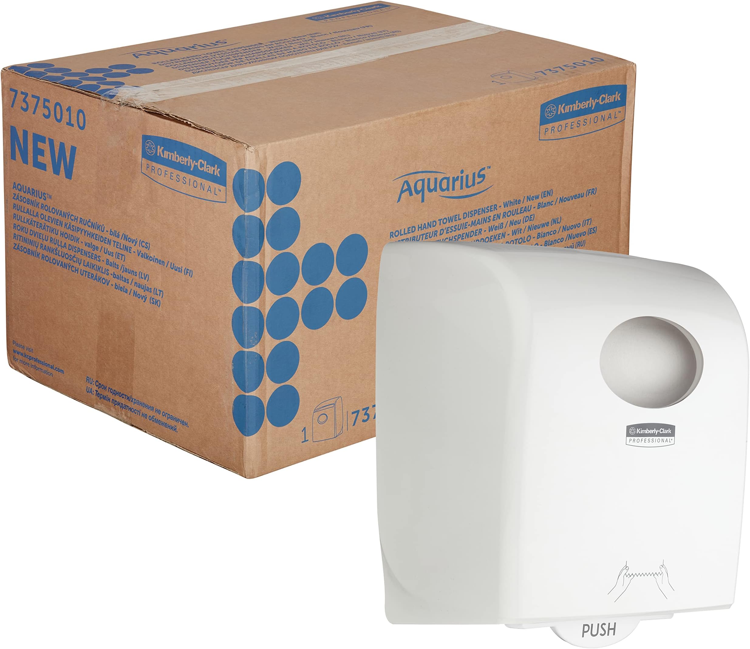 Aquarius rolled hand towel dispenser, white, 7375