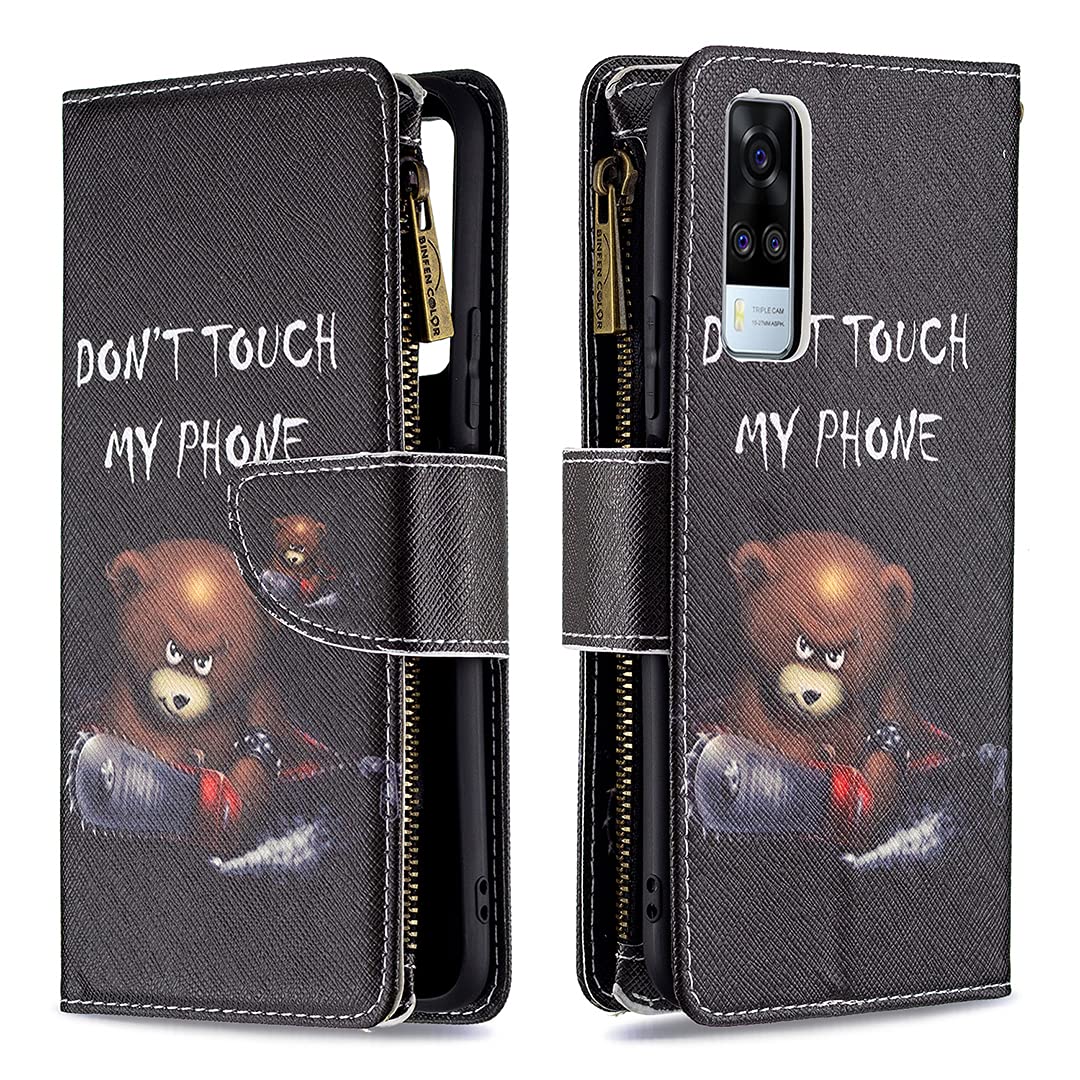 Yiizy Fashion Painted PU Leather Wallet Phone Case Cover for VIVO Y51 2020  VIVO Y51A Y51S Case, Unique Zippere Pouch Bag, Large Capacity Card