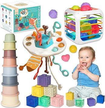 Baby Toys 6 to 12 Months, 4 in 1 Montessori Toys for Babies 6-12 Months