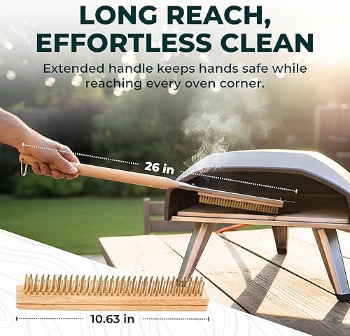 Miniatura 4 de Urban Whisk - Cepillo para horno de pizza con raspador  Cepillo de pizza resistente para horno de pizza con cerdas de acero inoxidable  Cepillo de
