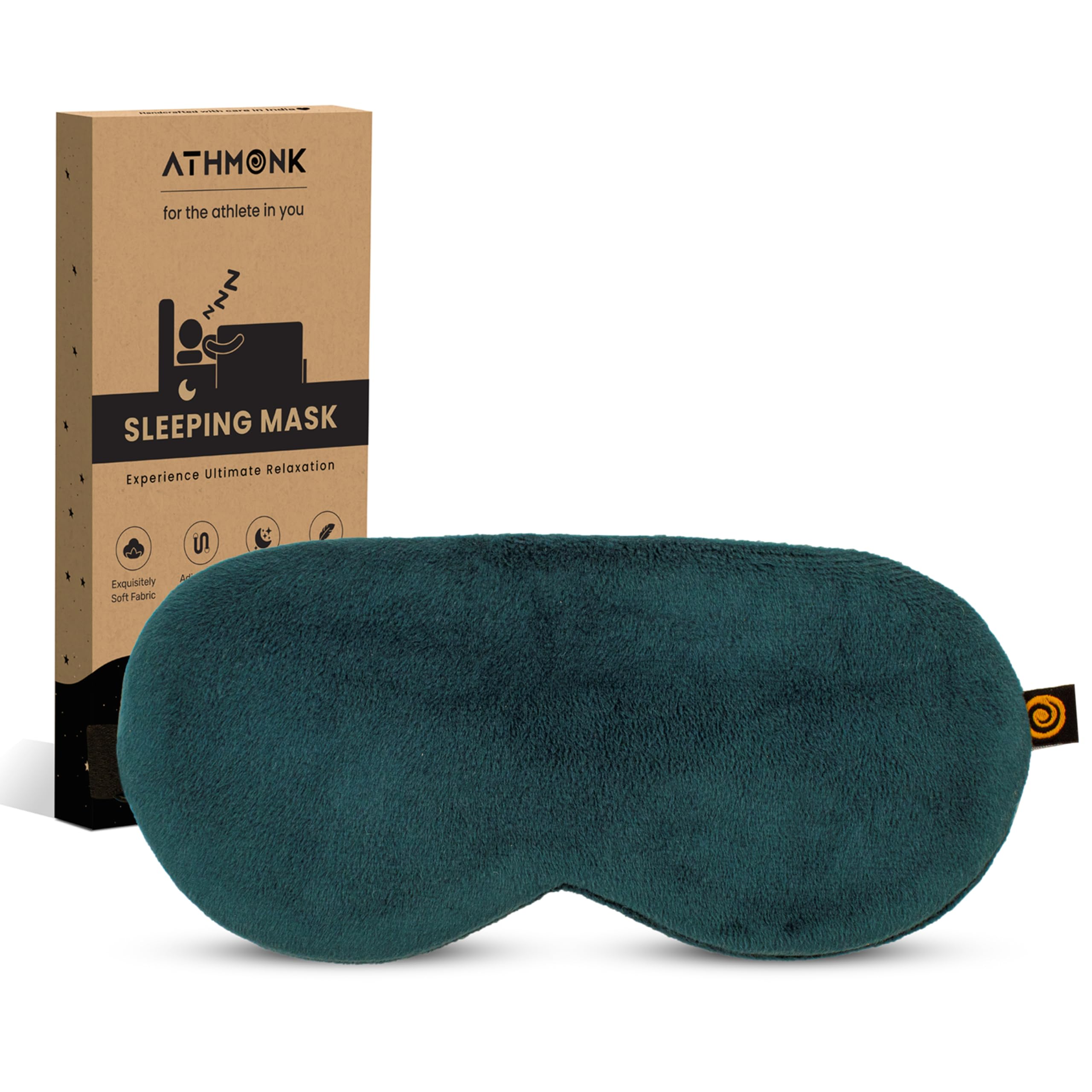 Athmonk Luxury Velvet Sleeping Eye Mask Blind Fold - Essential Travel Accessories - Blindfold For Sleeping - Eye Mask For Sleeping Men & Women - Complete Blackout Wide Design - Elastic Strap - Teal-picture-37