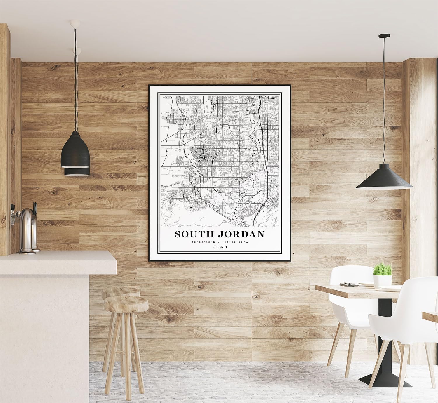 Modern White Poster of South Jordan Utah Ut City | 11x17 12x18 16x24 24x36 Minimal Unframed Wall Art | Minimalism City Traveler Print for Gift | Minimalist Artwork for Home Office Decor