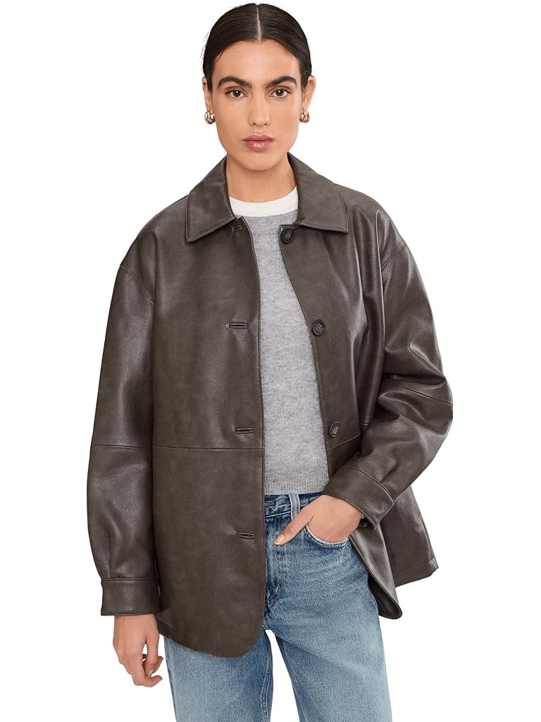 Gray Levi's® Faux Leather Blazer