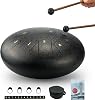 AS TEMAN HANDPAN,Steel Tongue Drum,12 inch 13 Notes Tongue Drum,Steel Drums Percussion Instrument matte black