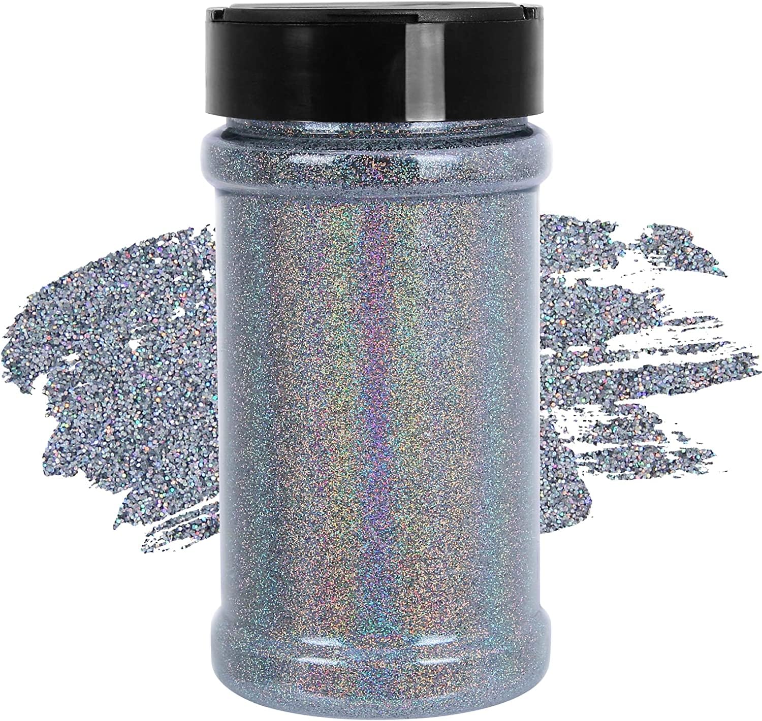 Alvika - 25 Grams Pouch Pack Holographic Ultra Fine Silver Iridescent Laser Glitter Powder for Resin Art, Art & Crafts, Nail Art, Painting, Slime etc.