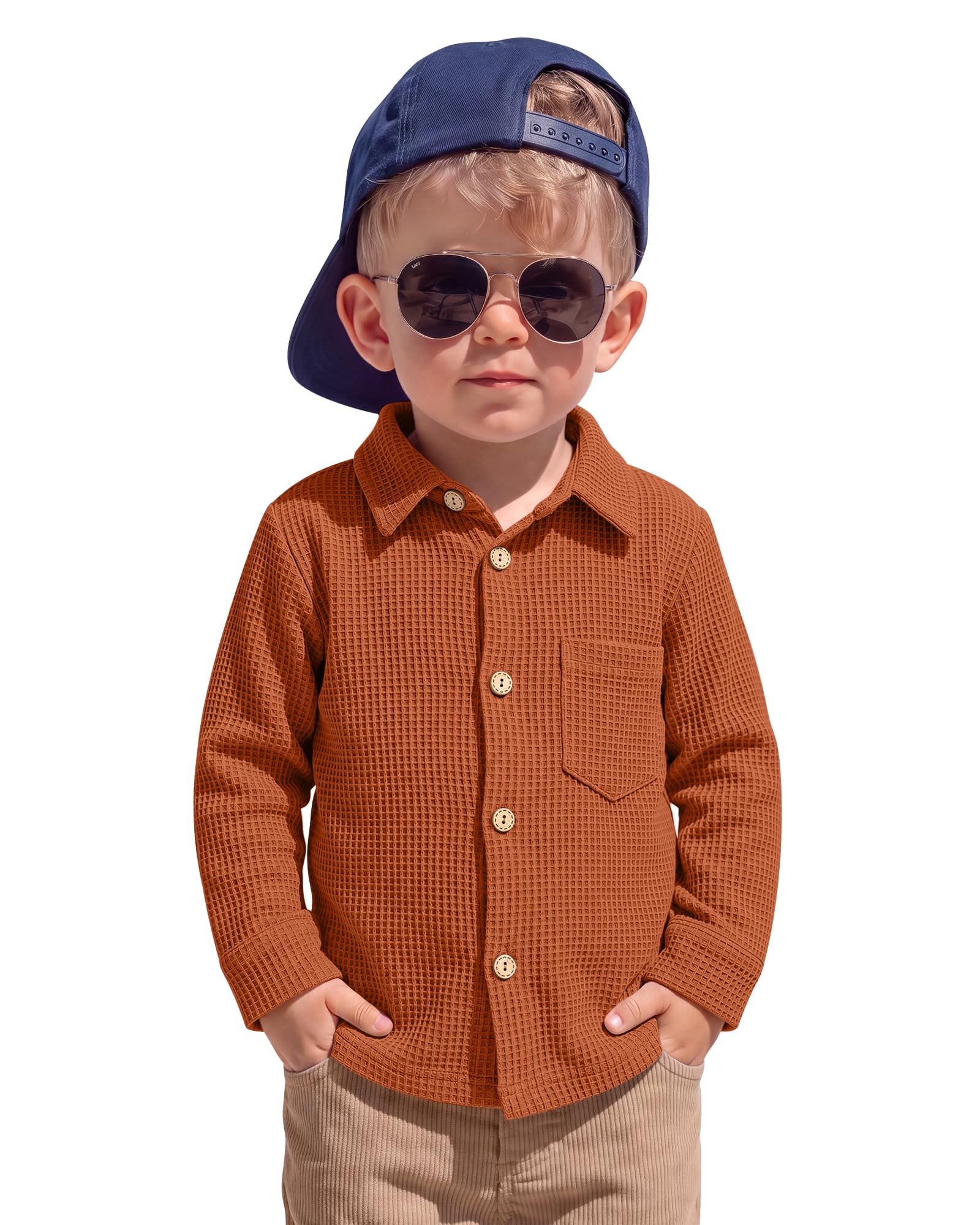 Toddler Boy's Long Sleeve Button Down Shirts