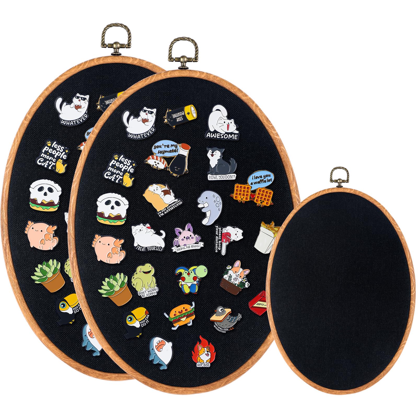 Yalikop Pin Display Board Fabric Enamel Pin Boards, Black, 11.4" X 8.6", 2