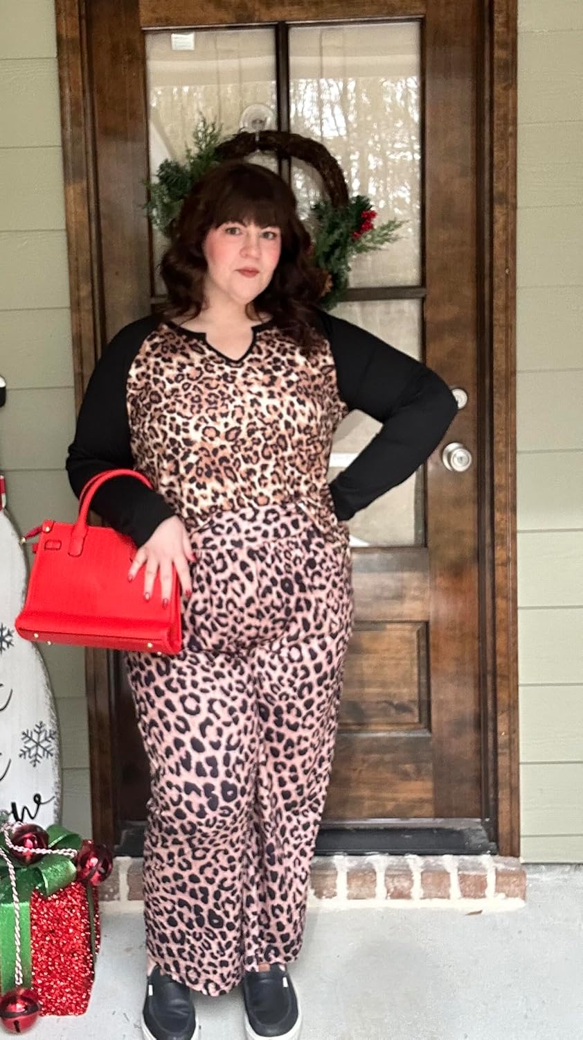 TIYOMI Plus Size Pants for Women Wide Leg Pants Casual Loose Elastic Waist Palazzo Pants Lounge Trouser with Pockets XL-5XL - Image 2