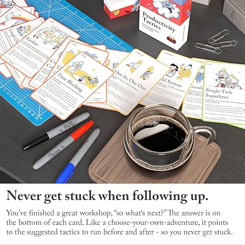Miniatura 7 de Tarjetero de tácticas de productividad, herramienta de negocios para mejorar tus hábitos, enfoque y mentalidad para hacer las cosas, 54 cartas en un