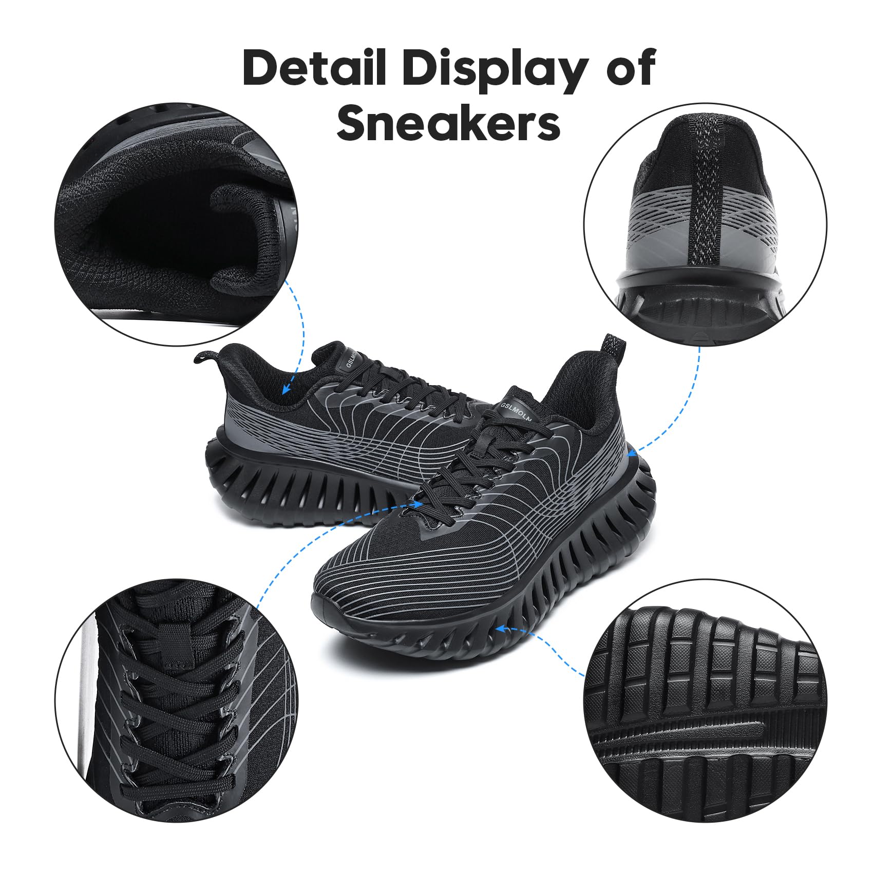 GSLMOLN Walkingschuhe für Herren Sneaker