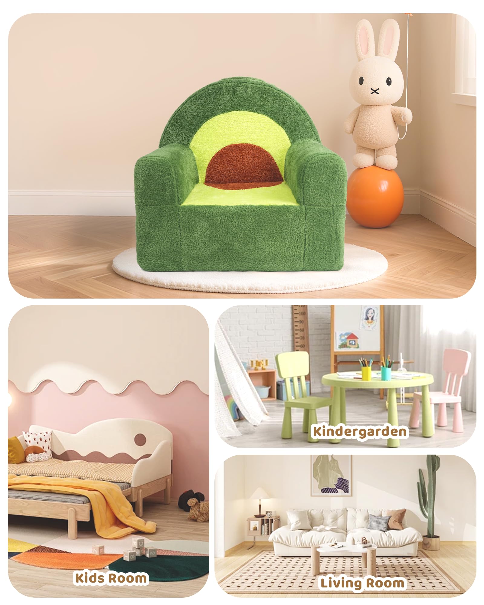 Heypappy Fauteuil Enfant - Fauteuil Confortable et ludique en Mousse avec Housse Velour, Canapé Avocat Design pour Enfants