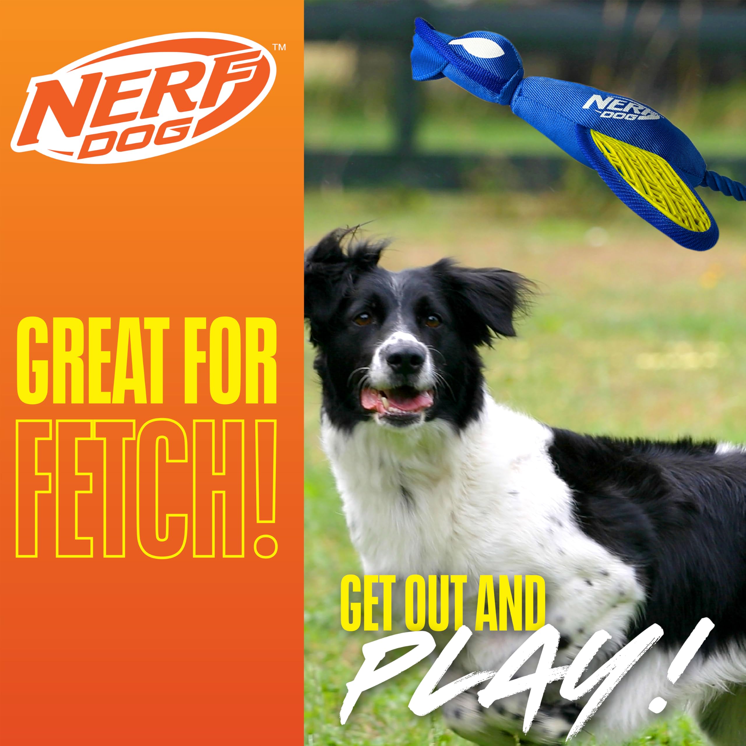 Nerf Dog Force Grip Canard en Nylon Bleu/Vert 41,9 cm