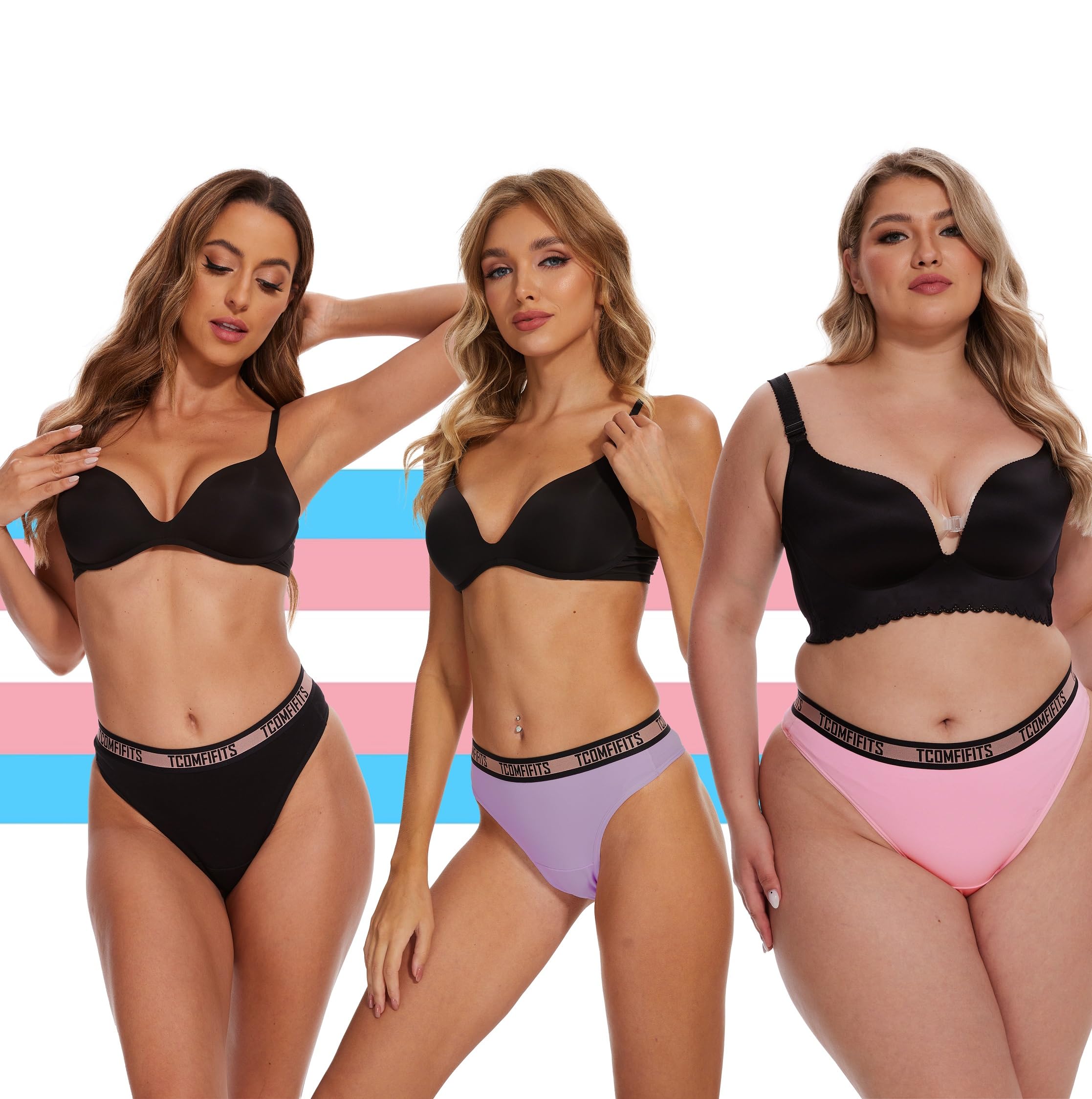 Thong Tucking Gaff Panties for Transgender Women-3 Pack