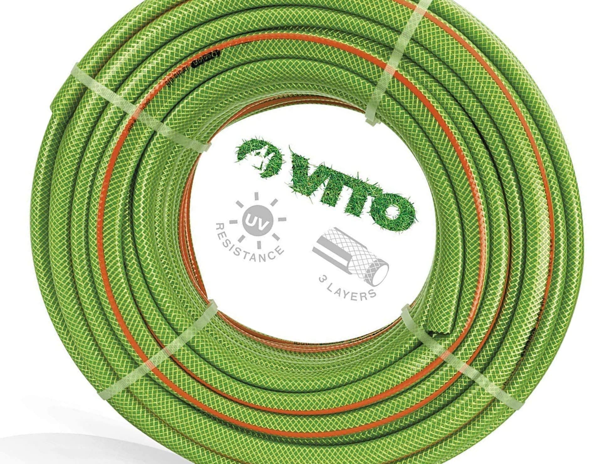 VITO Garden Gartenschlauch 25 mm (1 Zoll) 50 m | 20 bar | Wasserschlauch | flexibel und UV beständig | aus robustem, geflochtenem PVC | schadstofffrei | Farbe: grün (25mm (1") 50m)