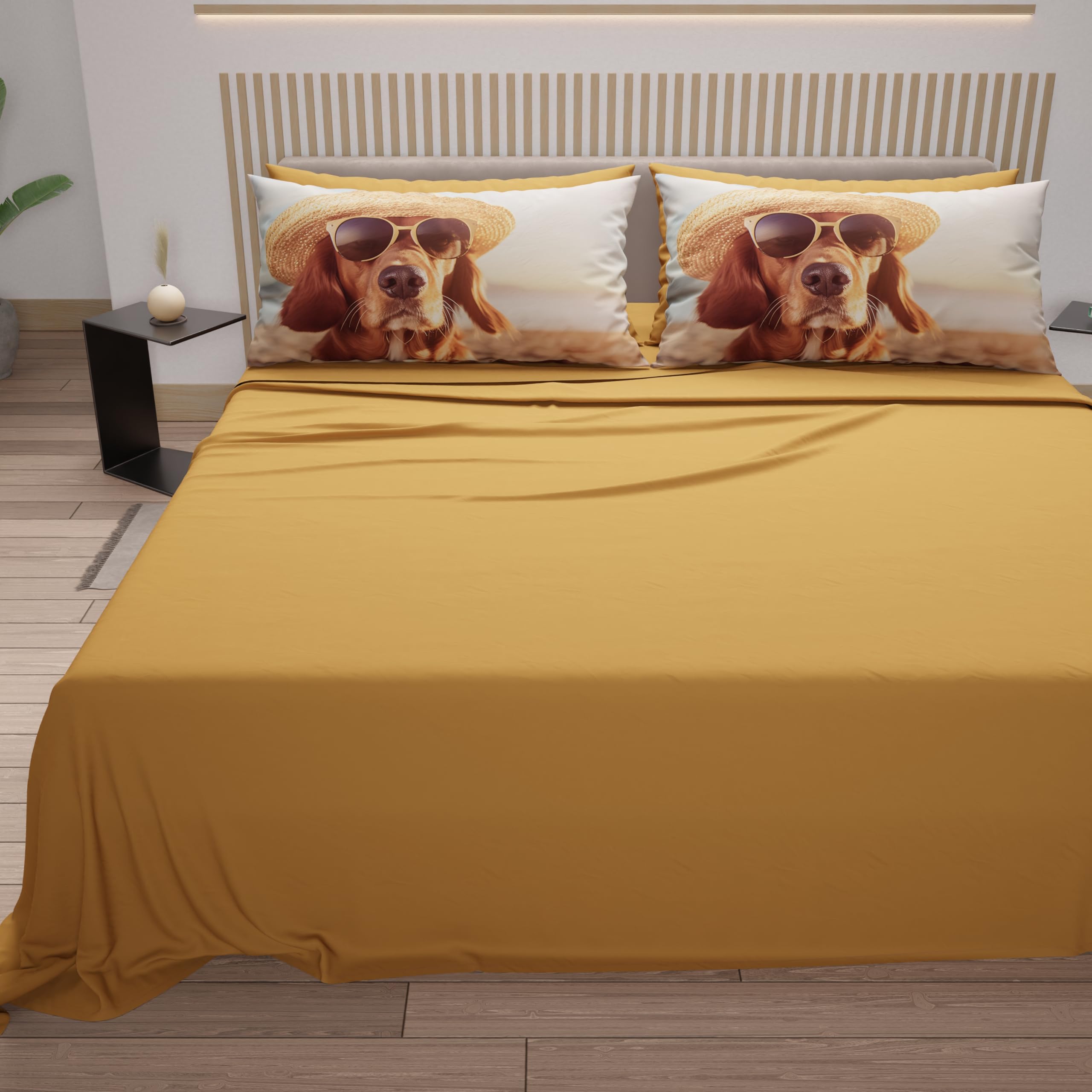 PETTI Artigiani Italiani, Animal Bed Linen with Dogs in Cotton with Pillowcases in Digital Print, Double Bedsheets - Image 4