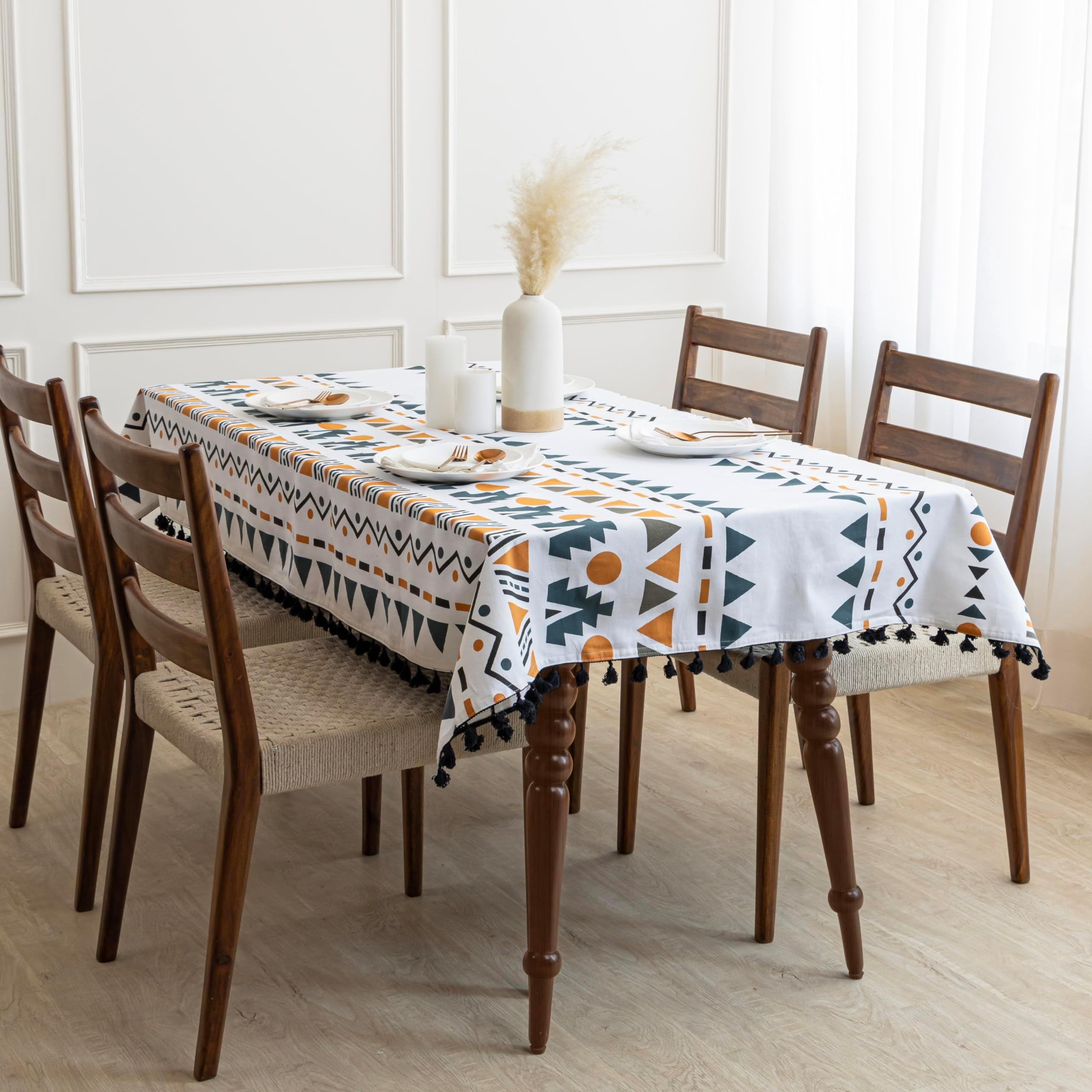 Buy BLOCKS OF INDIA Cotton Hand Block Print Rectangular Table Cloth For ...