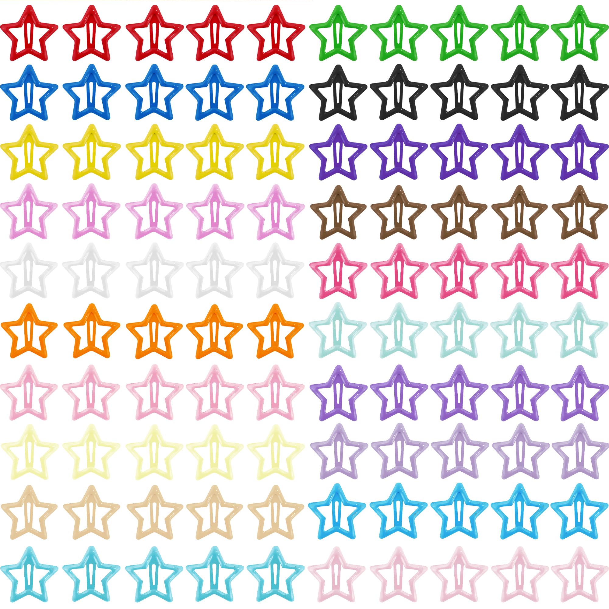 SAOROPEB Star Hair Clips Multiple Colors Snap Hair Barrettes - hair accessories | Mubboo