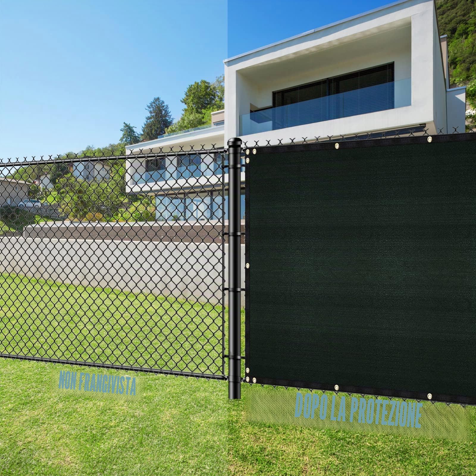 UIRWAY Telo Ombreggiante Sabbia 1,22m x 15,24m Rete Ombreggiante Occhiellato Protezione 90% Blocco Privacy Servizio Pesante HDPE 170g/m² Frangivista per Recinzione Giardino Terrazzo (Verde)
