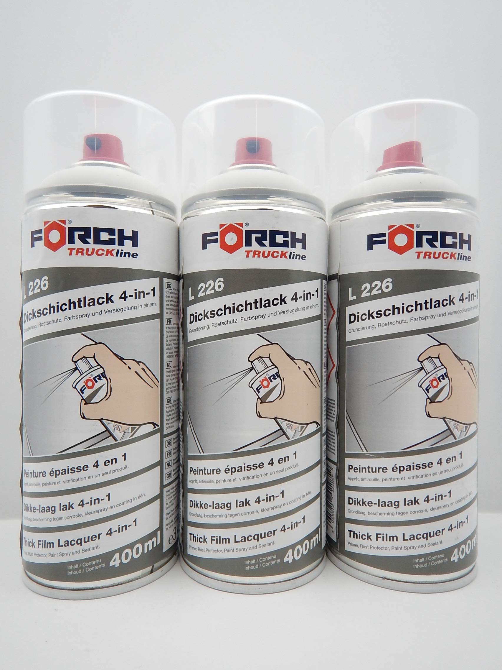 FORCH 4 in 1 Scania WEIß Weiss LKW Truck DICKSCHICHTLACK Lack Spray SPRAYDOSE 400ML (3)