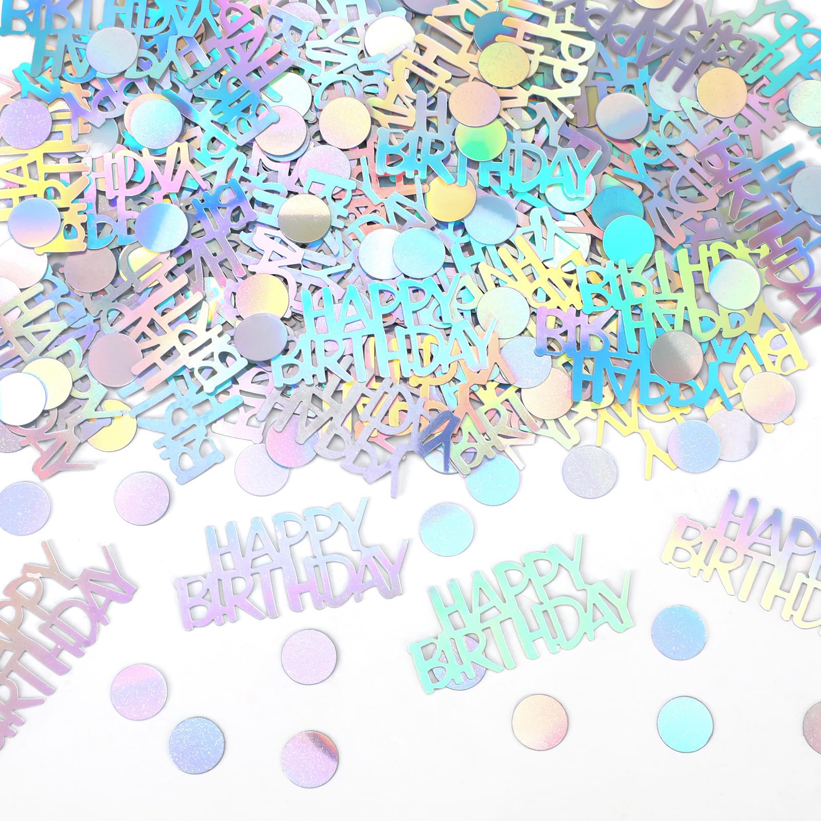 MARFOREVER Iridescent Happy Birthday Confetti Birthday Party Decorations