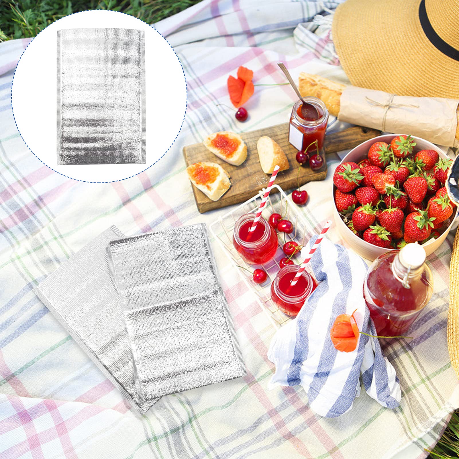 Hemoton 40 Stück wärmeisolierte Luftpolster-Versandtaschen Einweg-Isolierung Versandtaschen Thermobox-Einlagen Thermo-gepolsterte Umschläge Isoliertasche für Lebensmittel Obst zum Mitnehmen (20x30 cm)