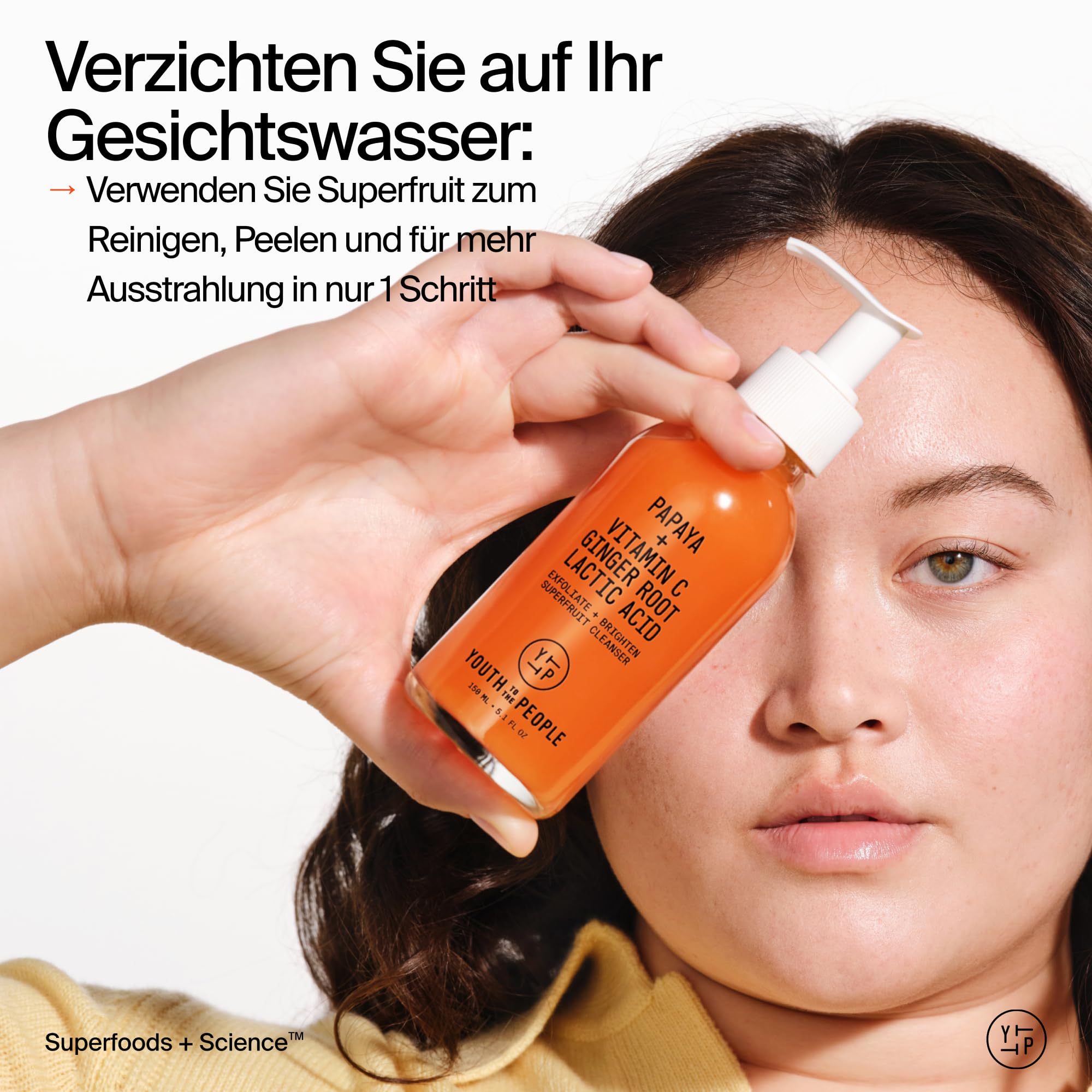 Youth To The People Superfruit Cleanser, sanfter Peeling-Gesichtsreiniger, mit Papaya und Vitamin C, beruhigender Reiniger, feuchtigkeitsspendend, schont die Hautbarriere, Make-up-Entferner