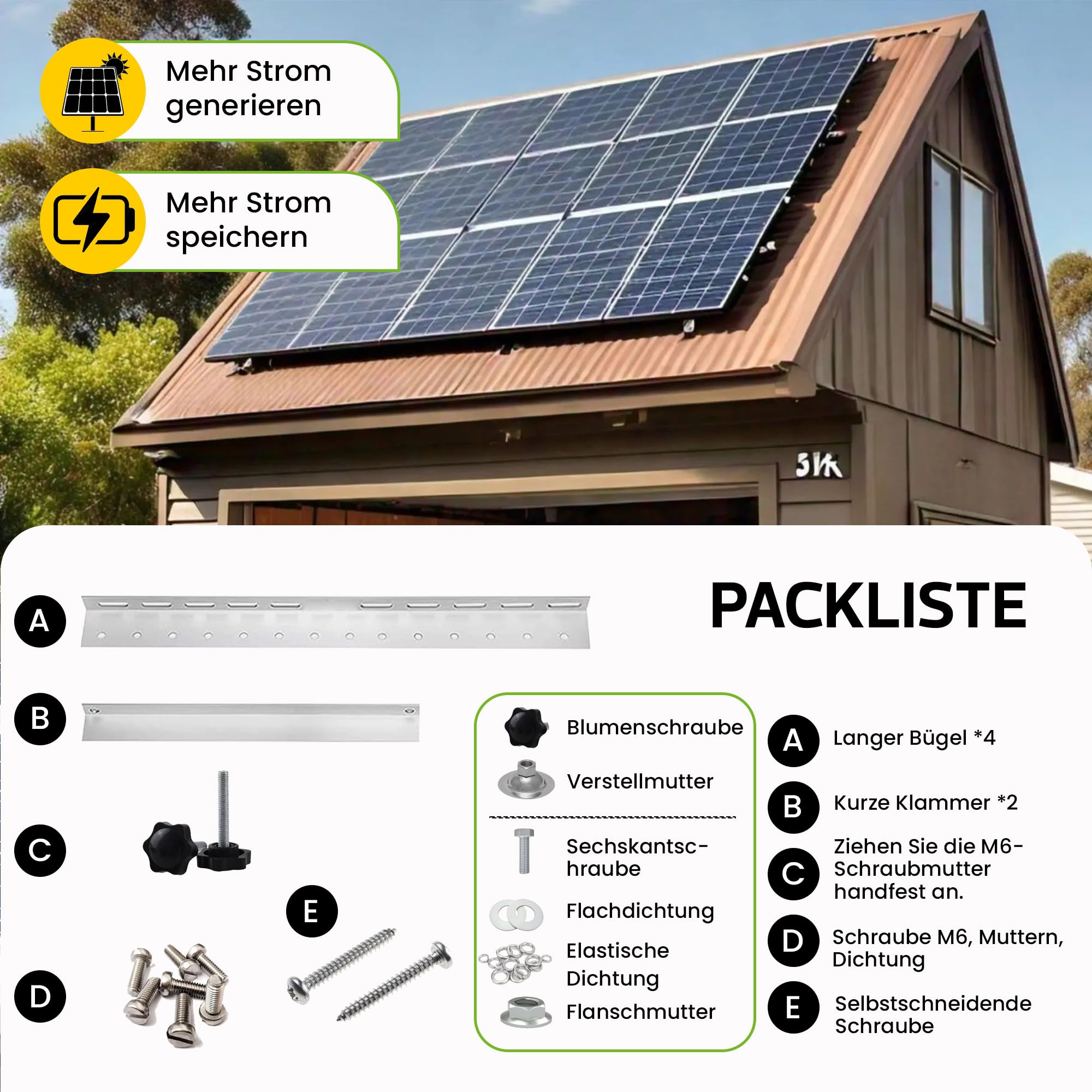 Nośnik modułu solarnego z regulacją nachylenia od 0 do 90° do 1040 mm szerokości modułu