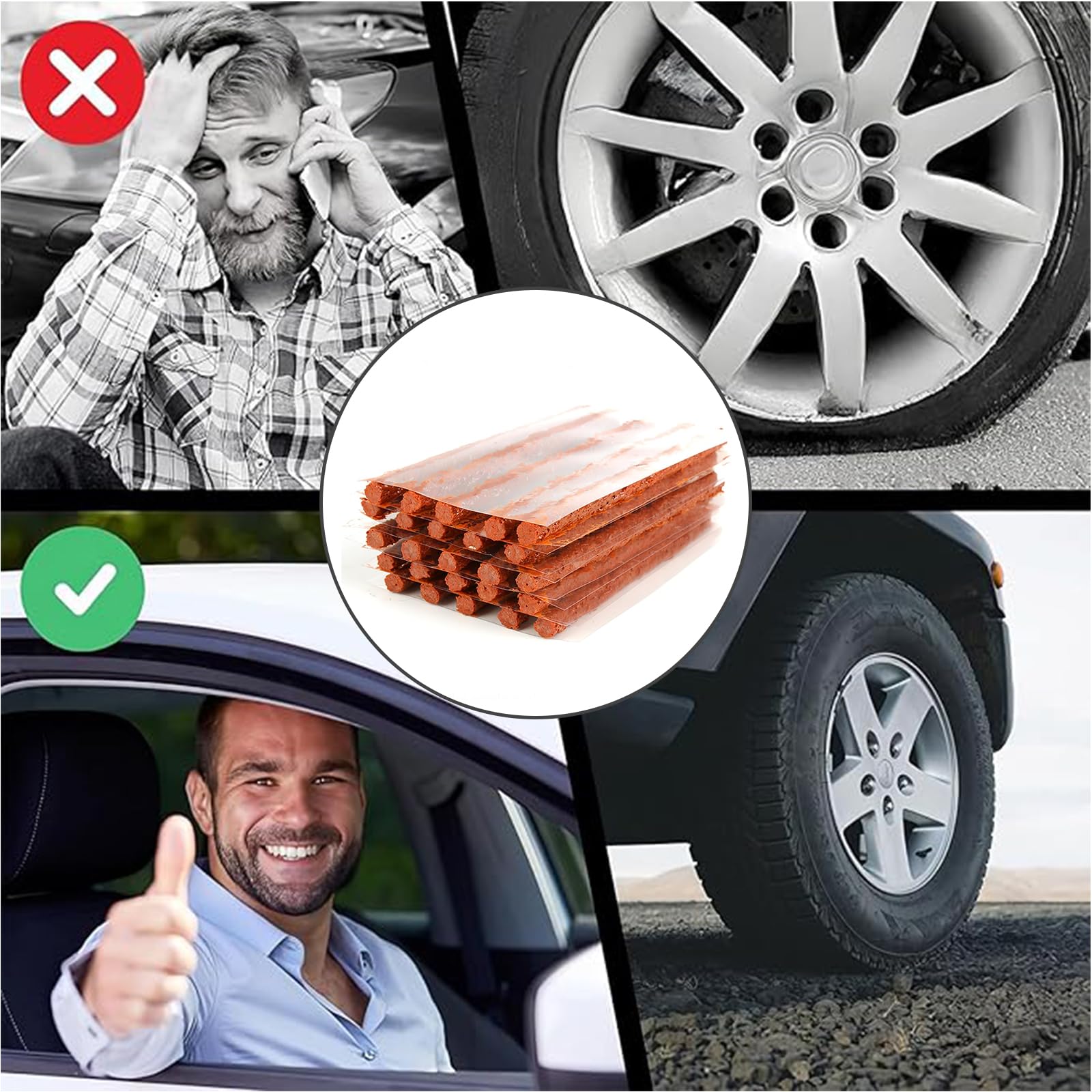 25 Pcs kit riparazione pneumatici auto kit riparazione pneumatici moto Striscia di Riparazione di Pneumatici Tubeless Foratura Stringhe Kit Spina Gomma da Cancellare Strumento Recupero Rapido
