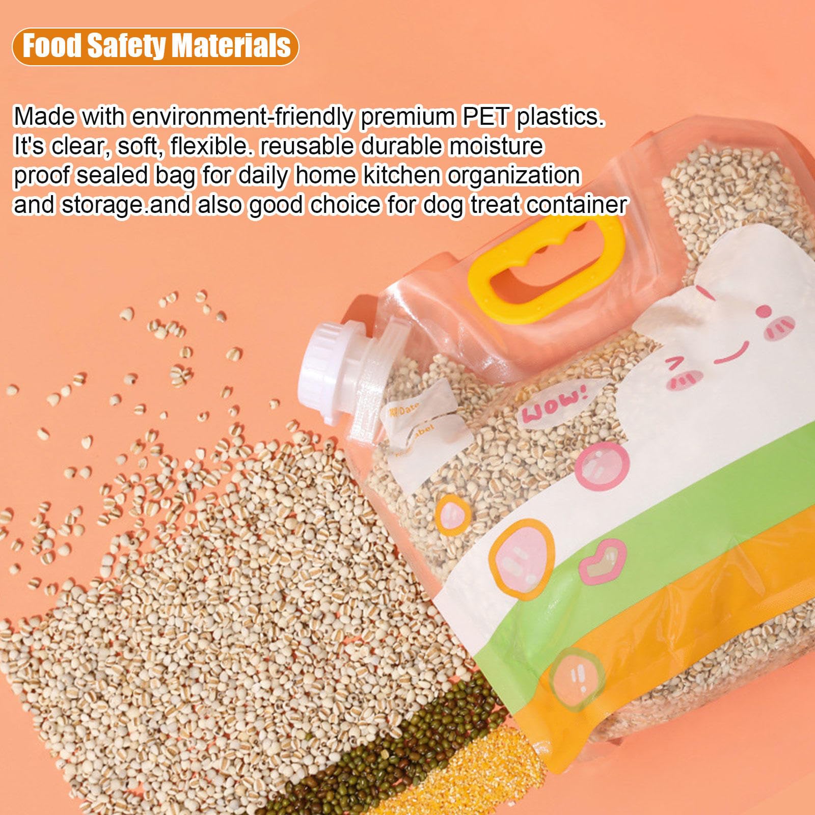 【Confezione da 12】 Borsa Portaoggetti Sigillata per Cereali e Riso - Contenitori per Cereali Ermetici Resistenti All'umidità con Coperchi - Sacchetti Portaoggetti Stand-up,9.8"x9.1"