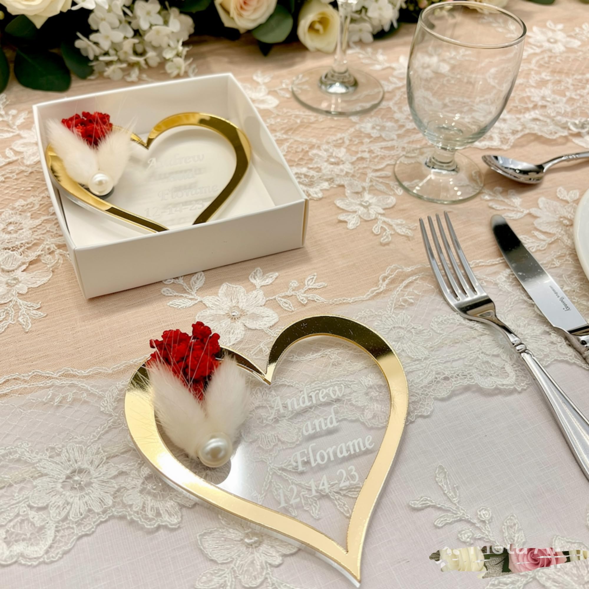 gastgeschenke hochzei ür die gäste personalisier, Stück Gold Silber Acryl Hochzeit gastgeschenke für die gäste, Taufe, Kommunion Konfirmation,Geburtstag, schön das du da bist, (Gold, 18 stück)