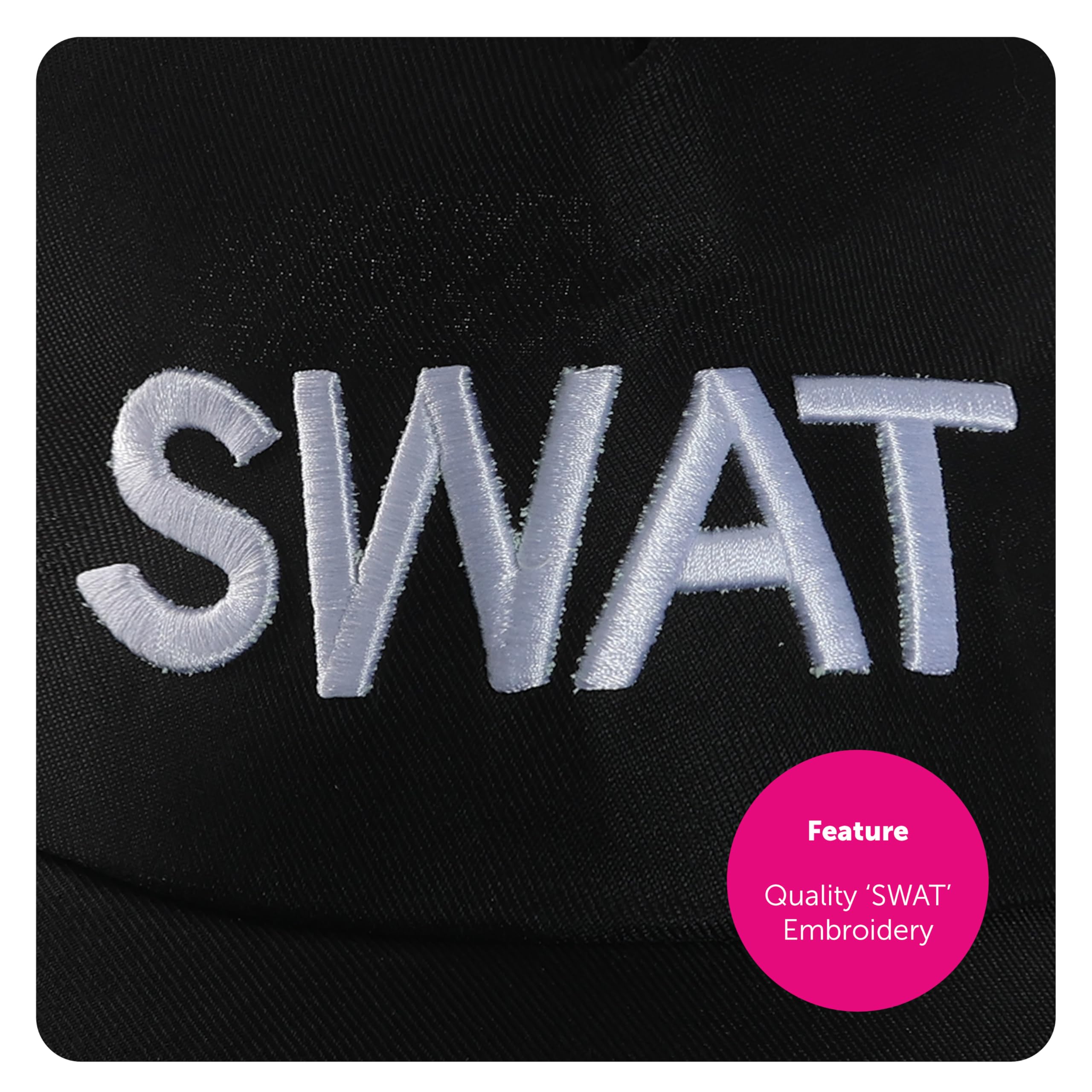 adulti SWAT Cappello Costume REGOLABILE Police Cappello Baseball Militare Sicurezza Accessorio (MULTIPLO CONFEZIONI disponibile) - PACK OF 24