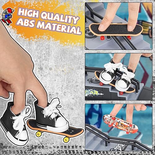 Miniatura 3 de CS COSDDI Finger Toy Skateboards Finger Skateboard Park Ramp Toys Mini Fingerboard Rail Kit, Ultimate Skatepark Training Props - Rampa de parque de