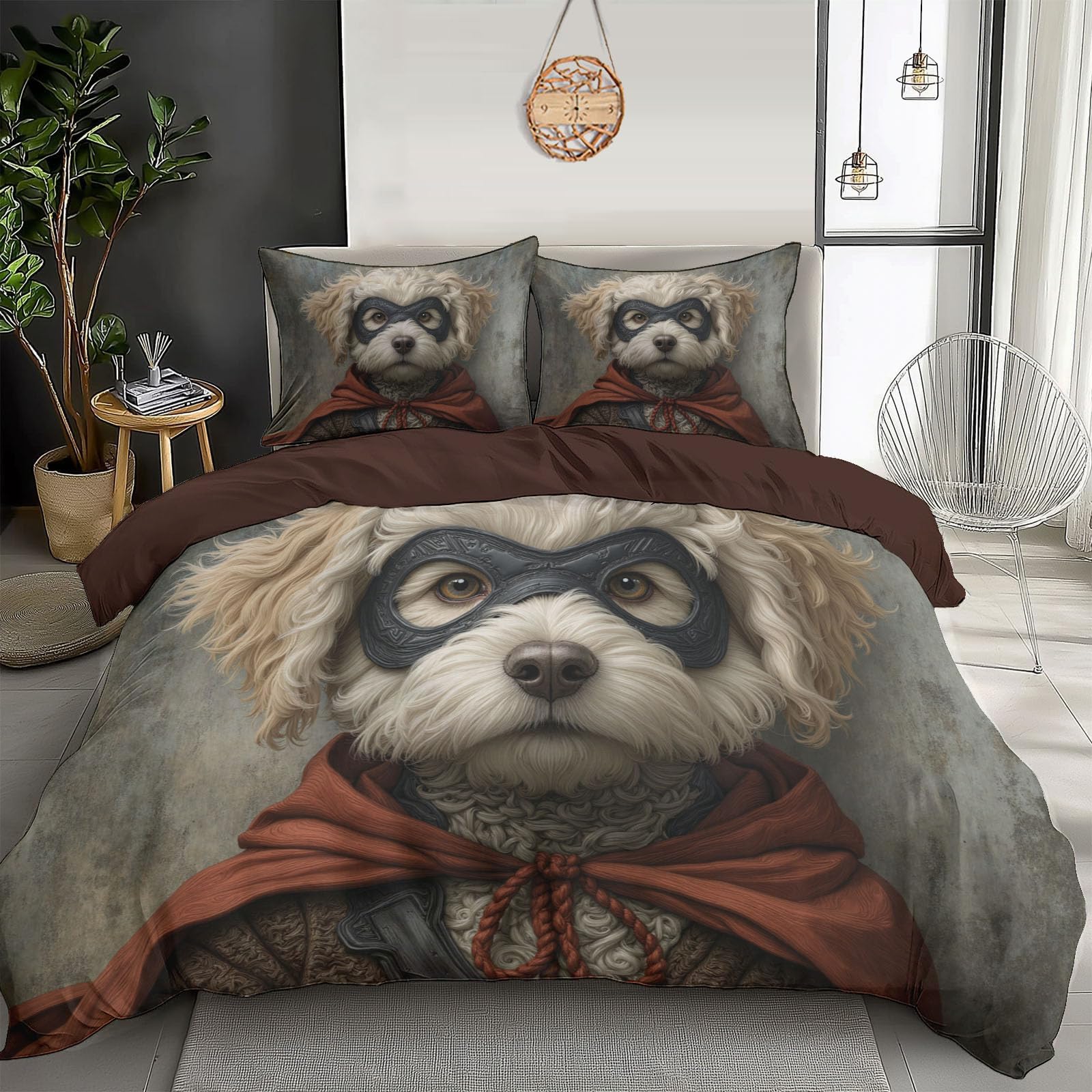 Housse de couette 200x200cm peinture de chien pour une chambre d'enfant moderne