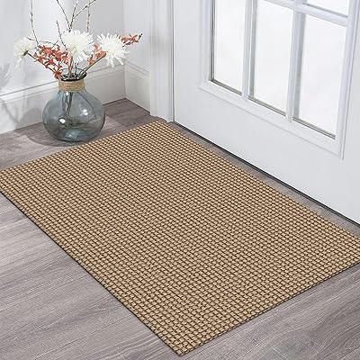 KOZYFLY Long Runners for Hallways 2x12 ft Washable Kitchen Runner Non Slip Rubber Backed Hallway Rugs Cotton Entryway Runner Rug Floor Carpet for Indoor Hall, Backdoor, Kitchen, Grey/Dark Grey