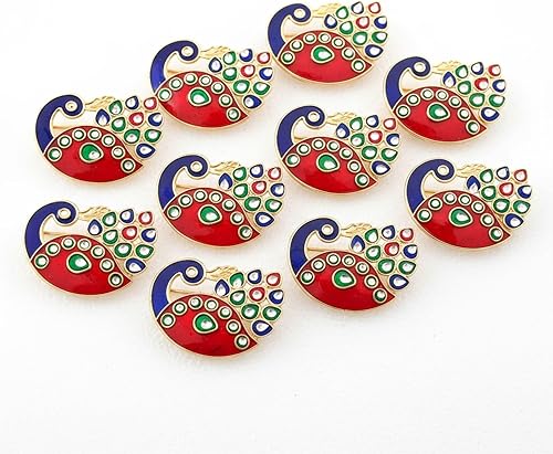 LOVENSPIRE Paquete de 10 soportes Haldi Kumkum Thali de pavo real, regalo de devolución de Pooja, regalos de inauguración de la casa india,