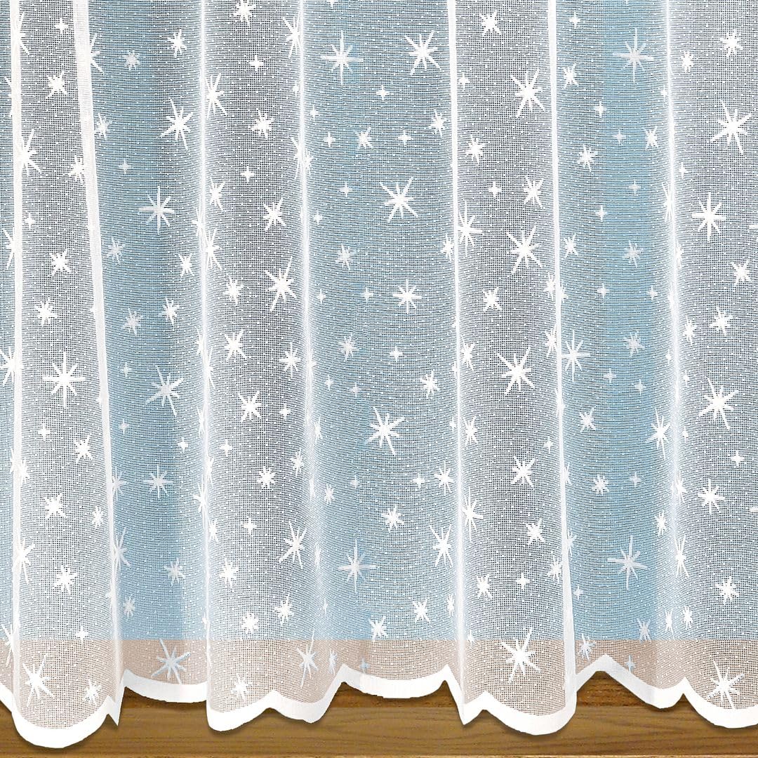 John Aird - Stars Design Net Curtain - Select Your Size (9 Metres Width, Drop: 81" (206cm))