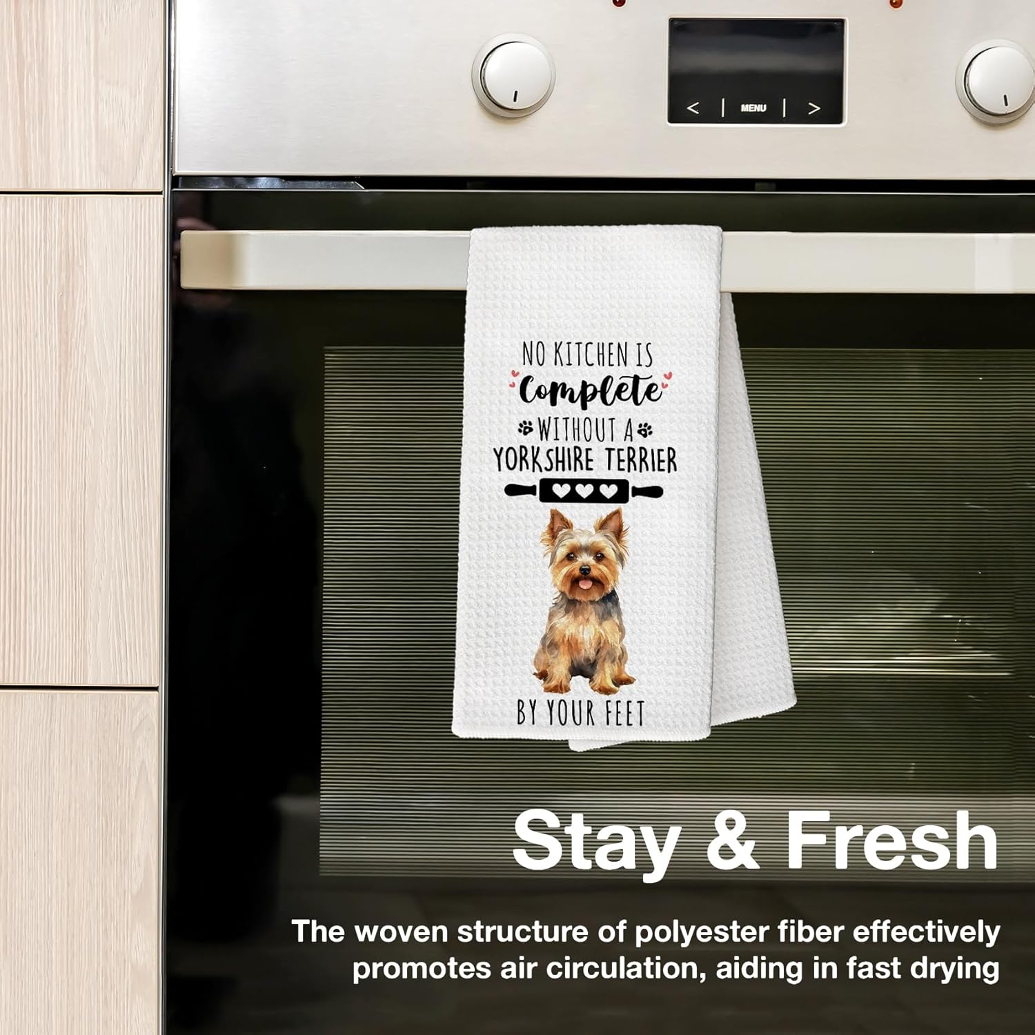 Yorkshire Terrier Kitchen Towels, Yorkshire Terrier Gifts for Women Decorative Tea and Dish Towels, Yorkie Gifts Hand Towels for Bathroom Decor, 16x24 Inches - Image 3