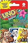 Mattel Games Uno Junior, Uno Kartenspiel, vereinfachte Version mit Zootieren und 3 Schwierigkeitsstufen, Kinderspiel, Geschenk für Kinder, ab 3 Jahre, GKF04