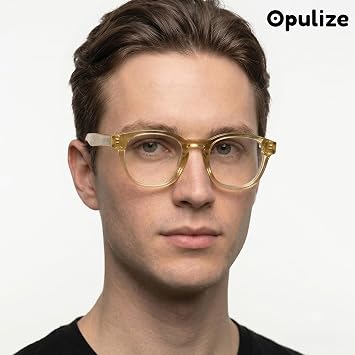 OPULIZE 1 Pack AWE Reading Glasses for Women Men, Blue Light Blocking, Retro round style, Computer Eye Glasses