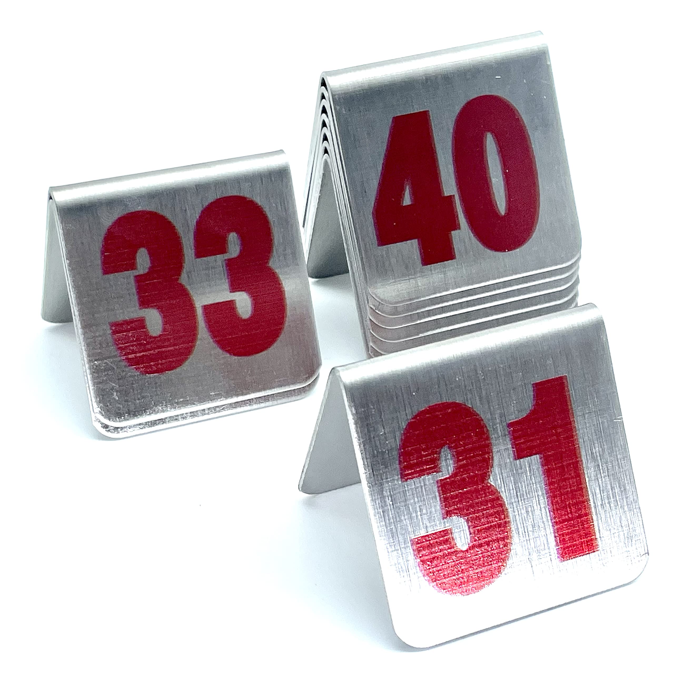 10 Pcs Metal Place Cards Stackable Tent Style Table Numbers，Place Card Holders for Celebration Wedding Party Restaurants Cafes Bars Gatherings meeting